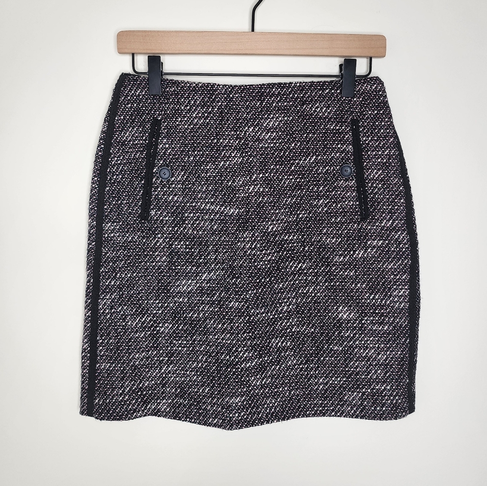 Marcs Womens Black & Pink Tweed Office Wear Preppy Classic Mini Skirt Size 8